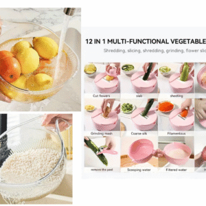 multi functional vege chopper + rice cleaner combo